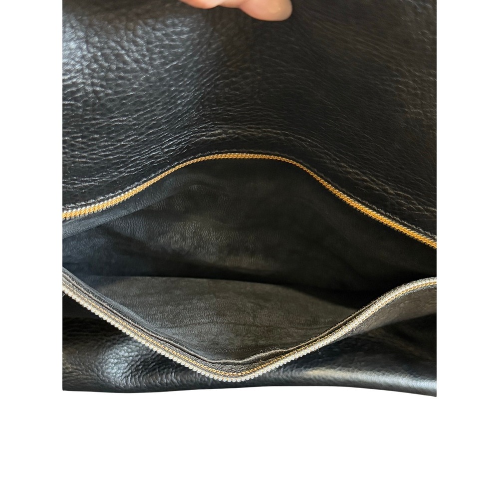 Valentino Mario Leather Shoulder Bag Black Brown Slouchy Hobo Italy Quiet Luxury - Picture 9 of 16
